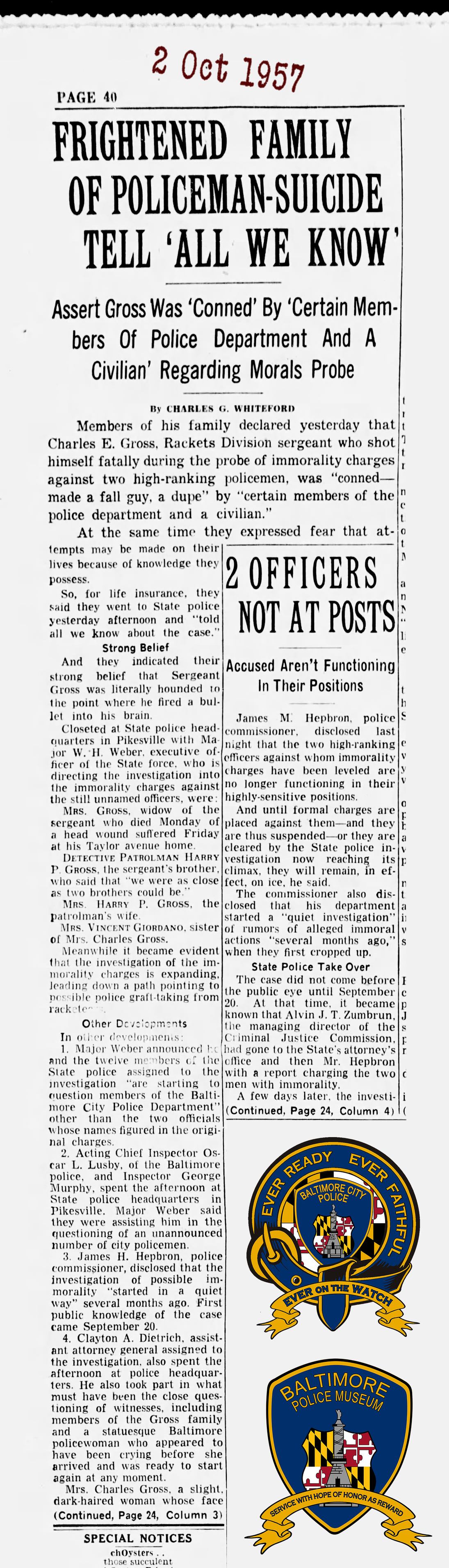 The Baltimore Sun Wed Oct 2 1957 pg1