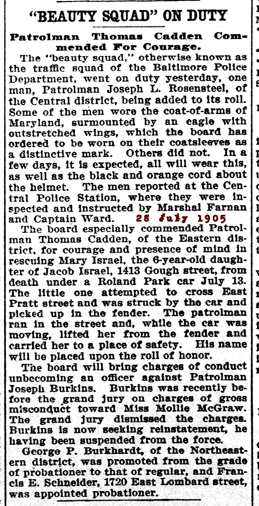28 Jul 1905 beauty squad on duty 27th july 05 72